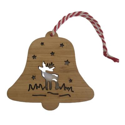 China Christamas Decoration Christmas Tree Laser Cut Wooden Bamboo Tags Tag for sale