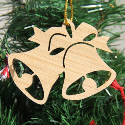 China Fancy Eco - Friendly Laser Cut Wooden Bamboo Christmas Hanging Ornaments for sale