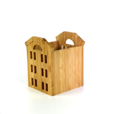 China Creative Design Desktop Fancy Modern Recyclced Bamboo Wooden Organizer for sale