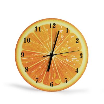 China Antique style color print round wooden wall clock for sale