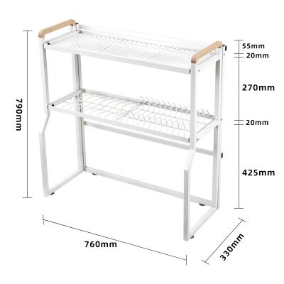 China Sustainable Indoor Household Multifunction Kitchen Holders Sink Dish Rack Furniture Organizer Kitchen Storage Rack Shelf for sale