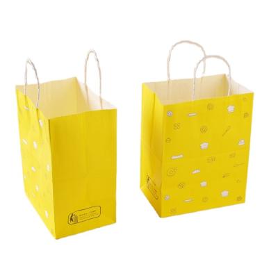 China Recycled materials wholesale cheap custom disposable printed paper bag with handle for sale