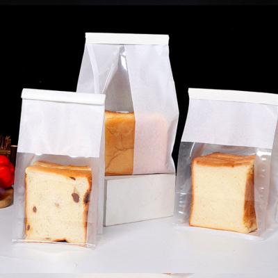 China Recyclable Disposable Plastic Food Bags Toast Bread Paper Packaging Bags for sale