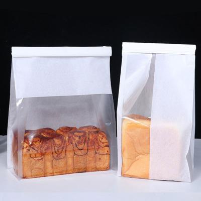 China Free Sample Recyclable Custom Printing Clear Window Toast Food Grade Bread Paper Packaging Plastic Bags for sale