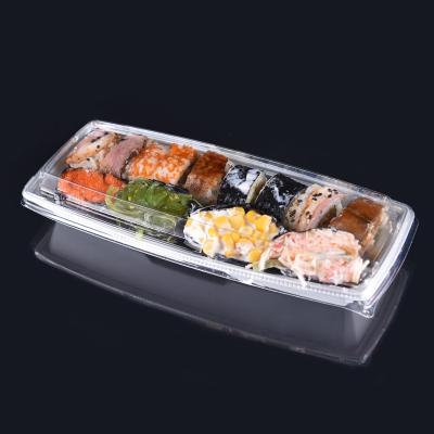 China Customized Wholesale Cheap PET Material Plastic Clamshell And Sushi Packing Tray With Lid for sale