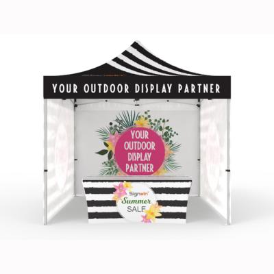 China Waterproof Outdoor Promotional Aluminium Advertising Business Pop up Canopy 10*10FT Gazebo Tent Instant Custom Printed Canopy Marquee Tent for sale