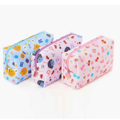 China Fashion Factory OEM Customized Fashion Bag Cosmetic Travel Cute Printing PU Leather Portable Makeup Bag for sale