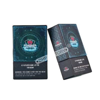 China Custom Spot UV Logo Rigid Cardboard Boxes Paper Card Box For Flash Playing Card Game Poker Desk Card for sale