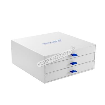 China Customization Rigid Drawer Box With Ribbon Handle Gift Packaging Box for sale