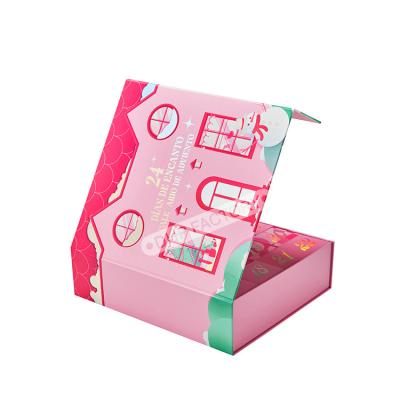 China Pink Rigid Magnetic Gift Box Rigid Display Box For Cosmetic Jewelry Packaging for sale