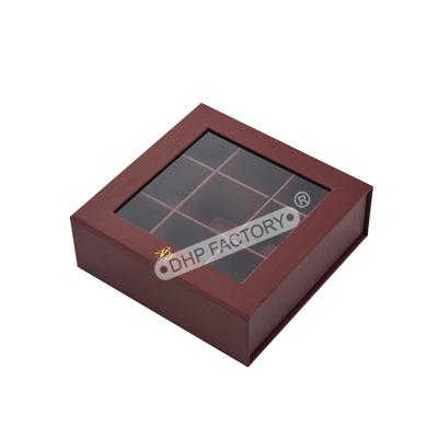 China Sturdy Luxury Chocolate Boxes Packaging Chocolate Paper Box With Clear Window for sale