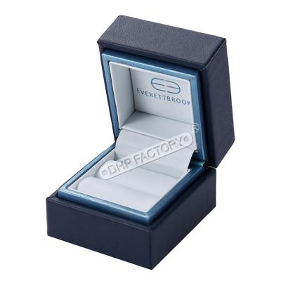 China Custom Luxury Jewelry Box PU Leather With Elegant Design For Rings for sale