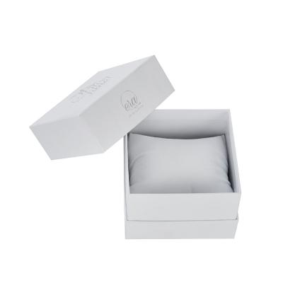 China 1 Slot Watch Packaging Boxes White Watch Box With Foil Stamping Logo for sale