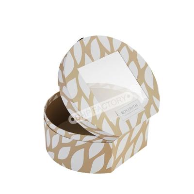 China Sturdy Round Keepsake Suitcase Box Cardboard Display Box With Clear PVC Lid for sale