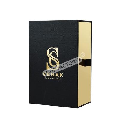 China Gold Foil Logo Perfume Sample Box With Ribbon For Luxury Gift Packaging for sale