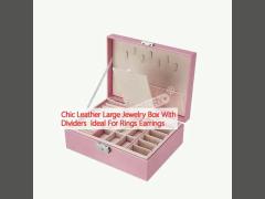 Chic Leather Large Jewelry Box With Dividers  Ideal For Rings Earrings