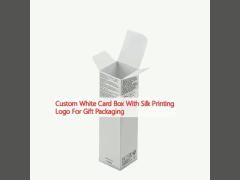 Custom White Card Box With Silk Printing Logo For Gift Packaging