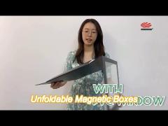 black matte magnetic rigid box premium packaging for clothes with pvc window