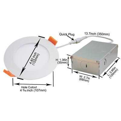 China China Factory ETL Intertek CRI>80 Inch Round 9W Residential Slim Fit 4 Pot Light Residential Ultrathin Recessed Led Recessed Ceiling Panel Light for sale