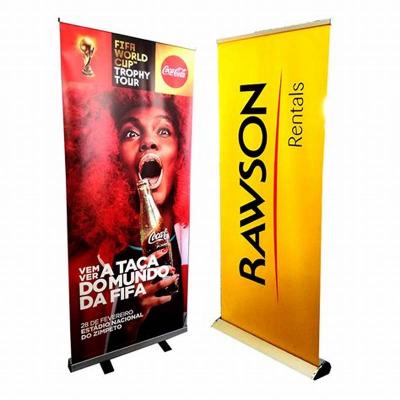 China Metal Floor Stand LED Roll Up Banner Retractable Advertising Roll Up Stand for sale