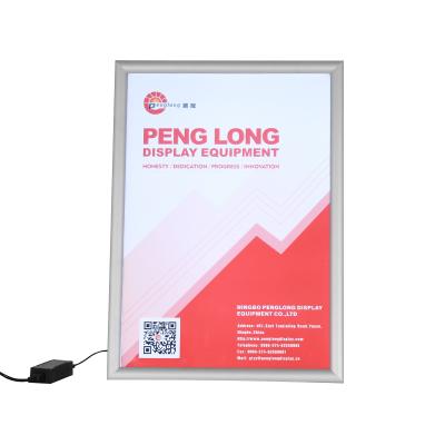 China Silver Snap Advertising LED Frame Illuminated Poster Frame 30mm LED Snap Frame for sale