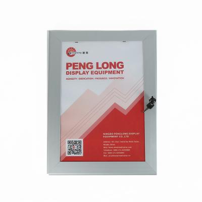 China Advertising High Quality Aluminum Locking Poster Display Case With Lockable Felt Board Poster Display for sale