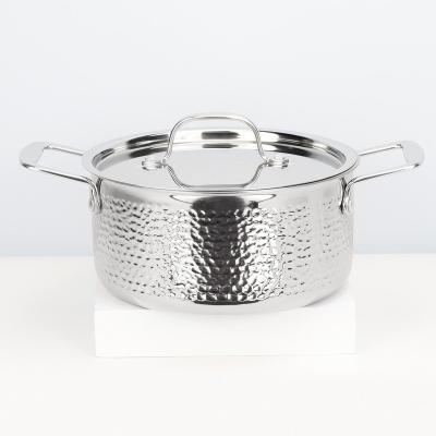 China Factory Quality Sustainable Pots And Pans Stainless Steel Triple Stick Non Cooking Pot Cookware Soup Pot for sale