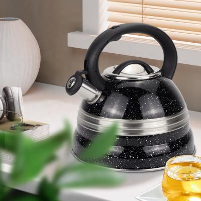 China Wholesale Kitchen Viable 3L Hot Water Teapot Stainless Steel Water Cooker Tea Kettle Home Whistling Kettle With Color Painting for sale