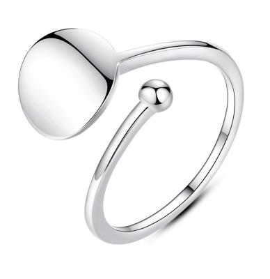 China Fashion CLASSIC Women Thin Circle Shape Ring Jewelry 925 Sterling Silver Simple Adjustable Open Ring for sale