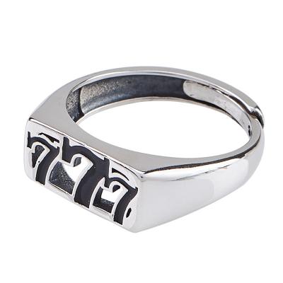 China High Quality 925 Sterling Silver Men's Ring Number 7 Jewelry Adjustable Ring CLASSIC Women's Punk Ring for sale