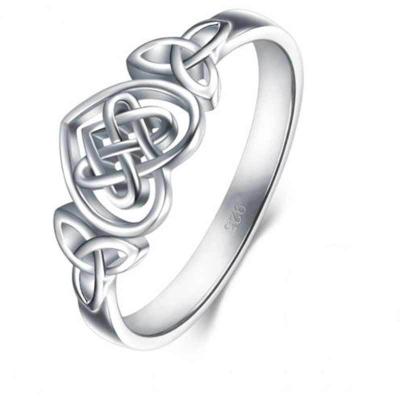 China Amazon Hot Sale 925 Sterling Silver Ring Knot Heart Eternity Wedding Band CLASSIC Ring for Men and Women for sale