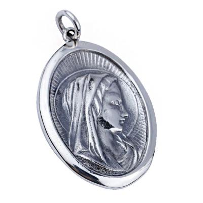 China Wholesale 925 Sterling Silver Christian Virgin Mary Religious Oval Pendant Fashion Jewelry Retro For Men And Women for sale