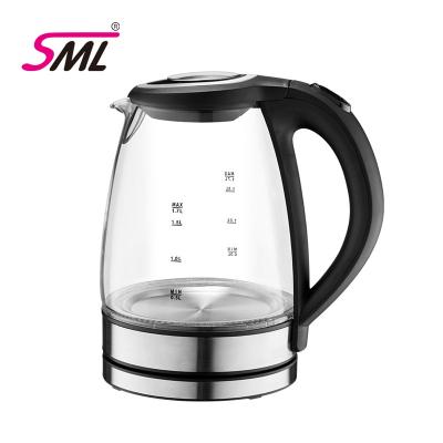 China 360 Degree Base SML New Home Style Kitchen Electric Glass Appliances Stainless Steel Rotation Electric Kettles for sale