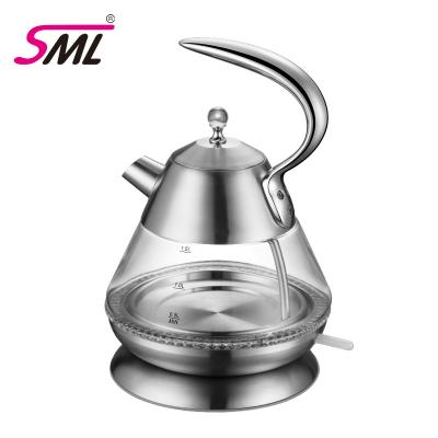 China 2022 360 degree rotation base new arrive electric kettle clear electric kettle design home with cordless base for sale