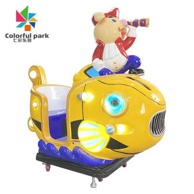 China Park Pirate Plastic Colorful 3D Pig Animated Visual Type Electric Swing Machine Coin Music Commercial Kids Swing Machine for sale