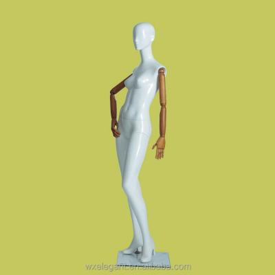 China High Quality Plus Size Abstract Head Without Makeup Fiberglass Material And Solid Wood Arm Body Female Mannequin for sale