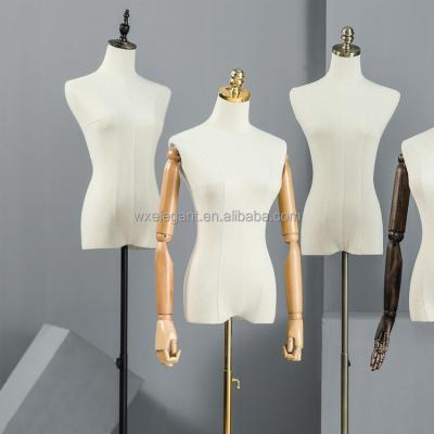 China Fashion Plus Size Wrapped Clothes Store Dummy And Adjustable Half Body Female Mannequin for sale