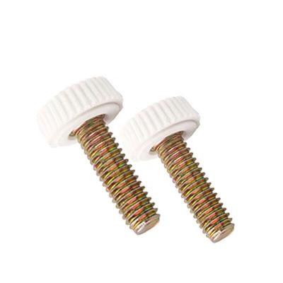 China Top Quality Widely Used Black White Black Hand Twist Bolt Plastic Head Thumb Screws With Grip Rubber for sale