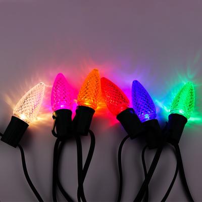 China Faceted ceramic cut green c9 outdoor christmas lights cover e17 canada led bulb for sale