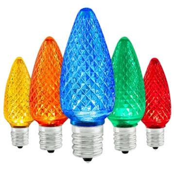 China Mini Color Party Decoration C9 LED Faceted Promotional Light Indoor And Outdoor China Christmas Light for sale