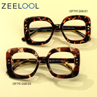 China Fashionable Retro Women's Full Optical Frame Thick Glass Rim Plastic Square Wine Red Tortoise Rectangle Optical Glass Frame For Girls for sale