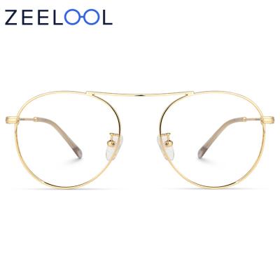 China Zeelool Horizontal Bridge Metal Glasses Optical Glasses Frames Custom Responsive Black Round Metal Frame Eye Glass Metal Glasses Frame for sale