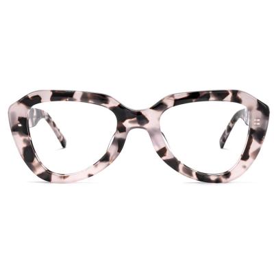 China China Retro Acetate Wholesale Geometric Pink Tortoise Optical Glasses Frames Women Brand Eyewear for sale