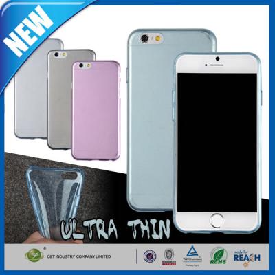 China tampa protetora dos casos do iPhone 6 lustrosos macios de borracha claros ultra finos de 0.3mm TPU à venda