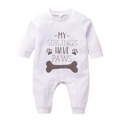 China Wholesale 100% cotton baby and newborn infant clothing of 100% cotton white pattern boy's overalls autumn and winter for sale