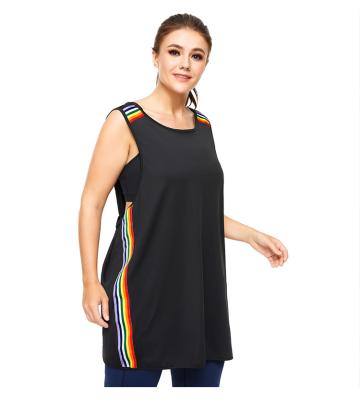 China Solid Color Women Breathable Plus Size Patchwork Vest Wholesale Yoga Wear for sale