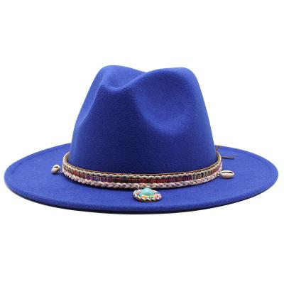 China Picture Wide Brim Fedora Hats for Women and Men, Two Tone Dress Hat Felt Panama Hat in Adult Size Two for sale