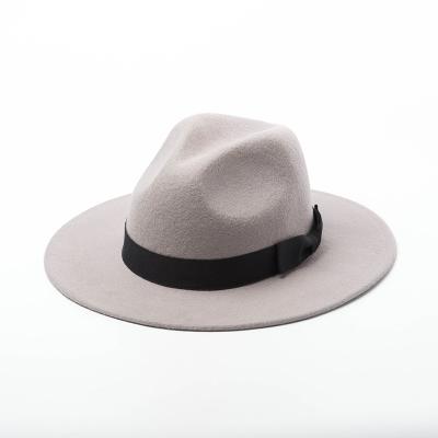 China New 100% raw wool wool bow-tied wool felt hat picture top hat for sale