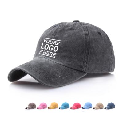 China Manufacturer Wholesale Denim Black Baseball Caps Distressed COMMON Custom Logo Dad Hat Without Logo for sale