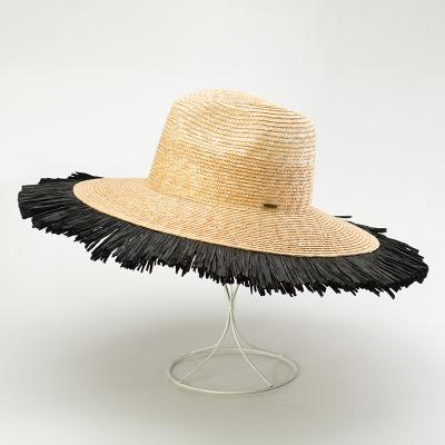 China Wholesale Picture 2021 Summer Ladies Beach Hat Customized Soft Paper Straw Hat With Shoulder Straw Bag Set for sale